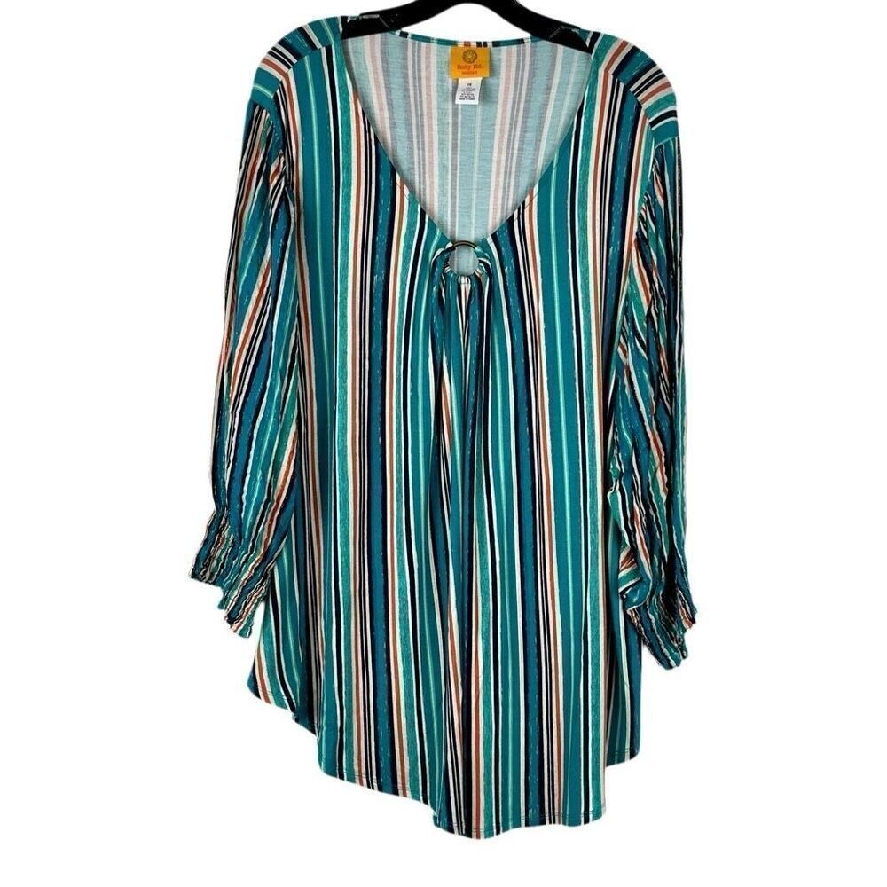Ruby Rd. Striped Blouse 1X